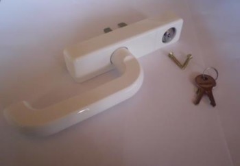 Schüco Getriebehandhebel (Fenstergriff) abschl. weiß, ls
