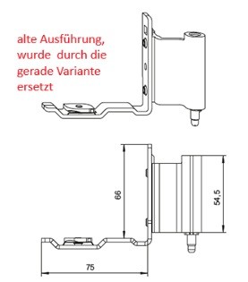 Hueck Flügellager FL.ALH.LS, links, silber
