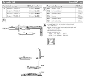 Heroal Bandseite Gr. 2, links, Kipp-Vor-Dreh