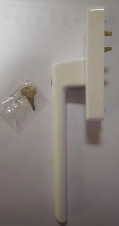 Siegenia PSK 200-Z Hebel links, weiß RAL 9003 abschließbar
