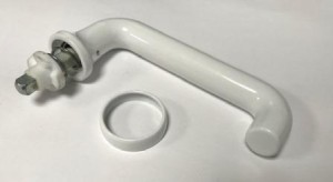 Schüco Alu Fenstergriff (Steckgriff), weiß "UF"