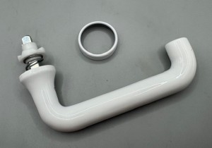 Schüco Alu Fenstergriff (Steckgriff), weiß "UF"