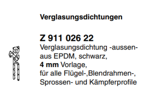 Hueck Verglasungsdichtung 911026