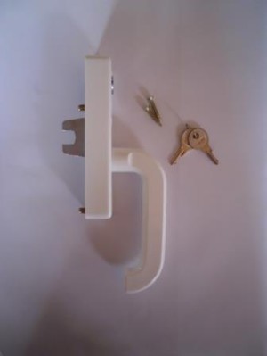 Schüco Getriebehandhebel (Fenstergriff) abschl. weiß, rs