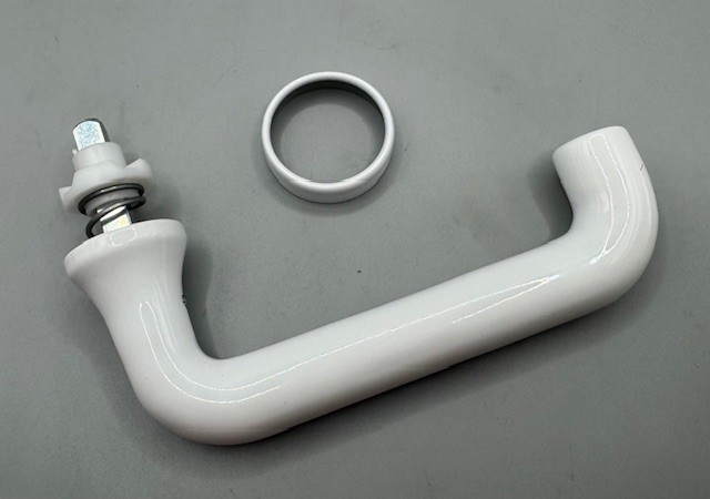 Schüco Alu Fenstergriff (Steckgriff), weiß "UF"