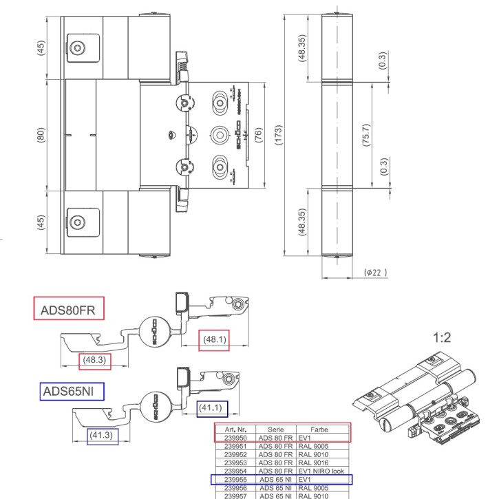 Schüco Rollenband 170 EV1 239955
